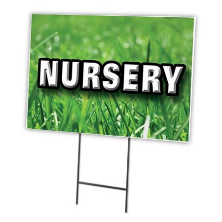 Signmission Nursery Yard Sign & Stake outdoor plastic coroplast window, C-1216 Nursery C-1216 Nursery